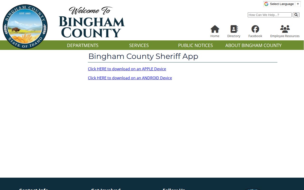 Bingham County Sheriff app for arrest-record tips and public-safety information