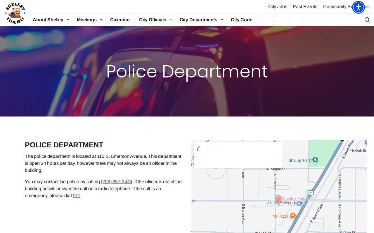 Bingham County Shelley Police Department page for Shelley arrest records